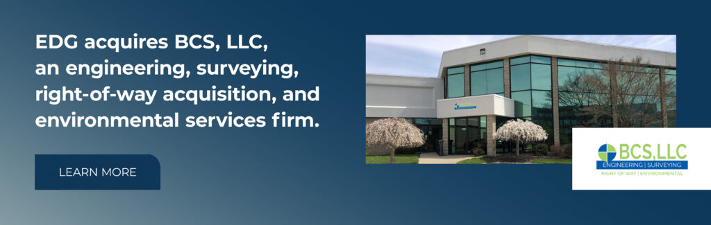 EDG has acquired BCS, LLC, an engineering, surveying, right-of-way acquisition, and environmental services firm. Image of BCS, LLC headquarters.