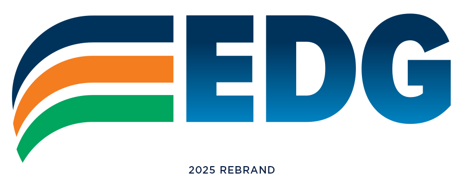Environmental Design Group's new logo, designed by Dave Berman, director of EDG Creative.