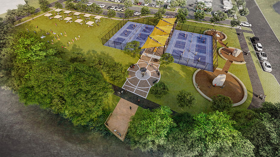 Placemaking design for a community park in Newark, Ohio.