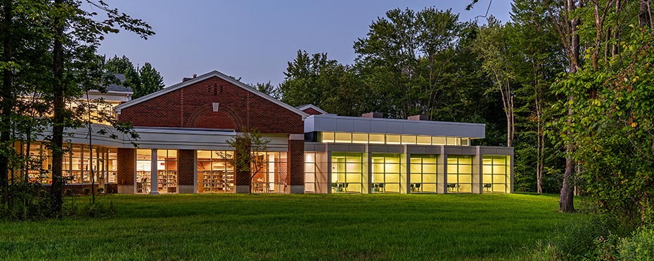 Building lit at night