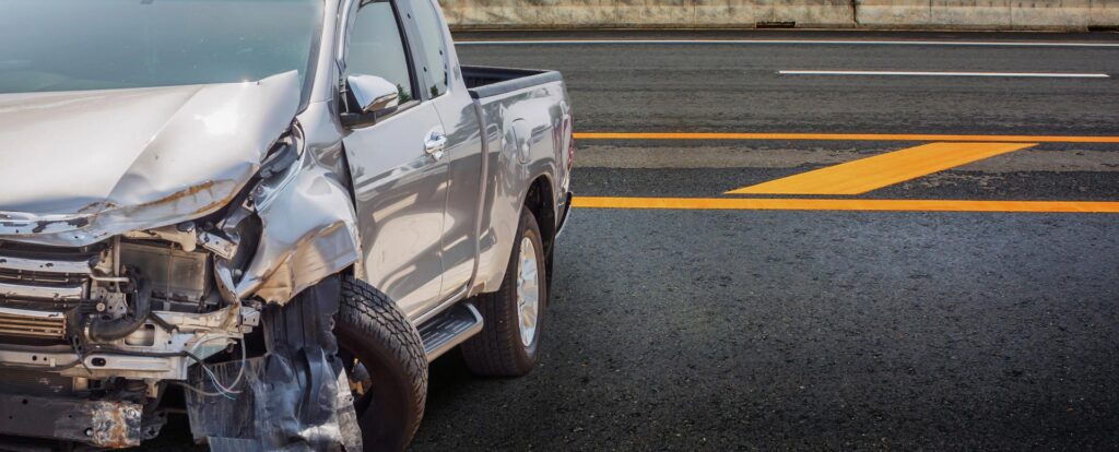 Truck after a recent car crash